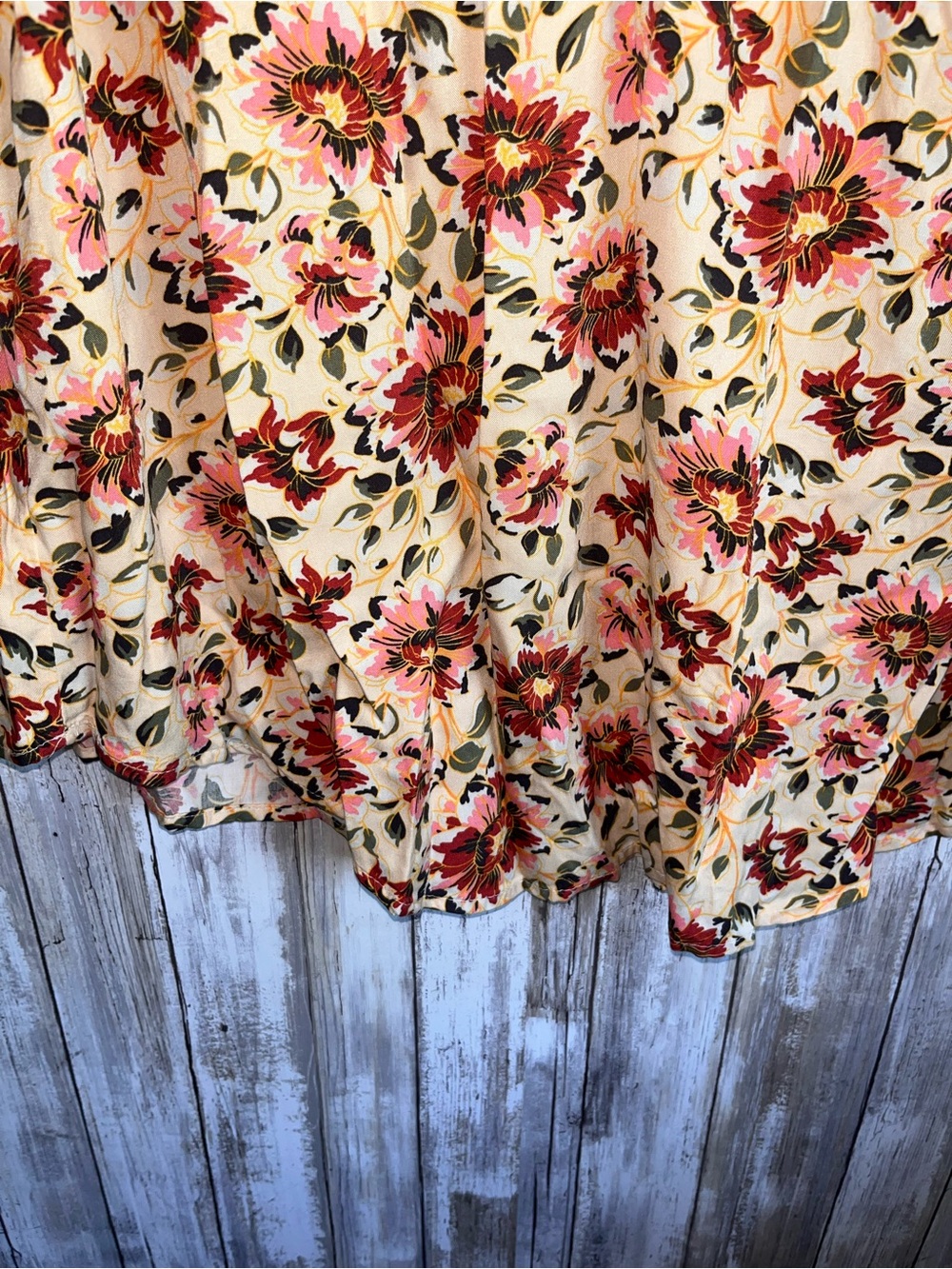 NWT Torrid Harper Floral Button Front Blouse Yellow Pink 2X 18 20 - Picture 5 of 7